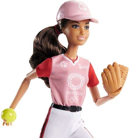 Lalka Barbie Olimpijka Softball Tokyo 2020 + zestaw ubranek i akcesoriów 
