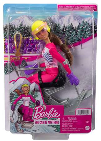 Lalka Barbie Sporty Zimowe Możesz być kim chcesz Paranarciarka Alpejska