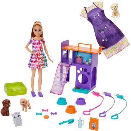 Lalka Barbie Stacie opiekunka zwierząt pieski akcesoria + Ubranko Kariera - Psi Fryzjer