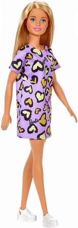 Lalka Barbie w letniej fioletowej sukience w serca Mattel GHW49