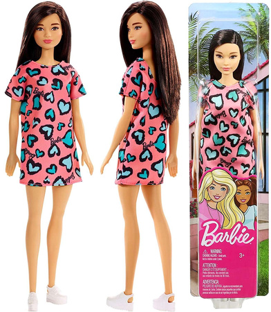 Lalka Barbie w letniej różowej sukience w serca Mattel GHW46