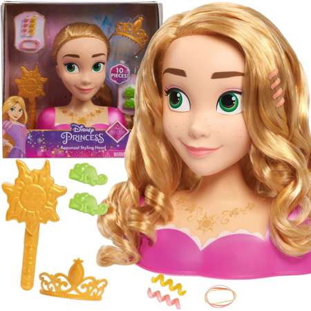 Lalka Głowa do stylizacji czesania włosów Księżniczka Disney Roszpunka Zaplątani Fryzjer + akcesoria