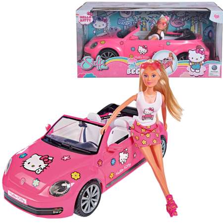 Lalka Steffi Hello Kitty + VW Beetle Cabrio kabriolet
