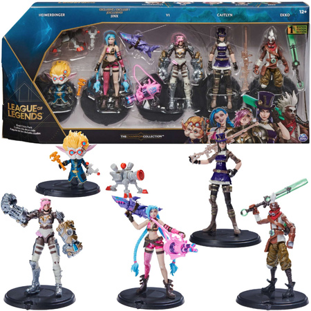 League of Legends figurki Heimerdinger, Jinx, Vi, Caitlyn, Ekko zestaw