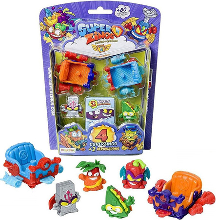 MagicBox Super Zings Seria 5 4 figurki + pojazdy 2 aerowagons