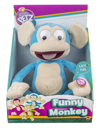 Małpka Chichocząca niebieska maskotka Fufris Funny Monkey 