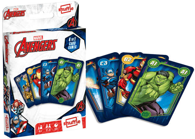 Marvel Avengers karty dla dzieci zestaw gier karcianych talia 4w1 + instrukcje