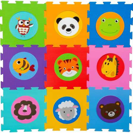 Mata Piankowa edukacyjna Puzzle Zwierzęta 9 elementów