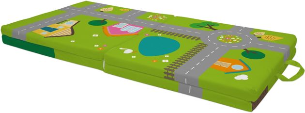 Mata materac składana 3w1 100x100x4 cm Ulice miasta smartmata