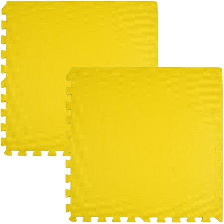 Mata piankowa podłogowa Humbi 120x60 Duże puzzle piankowe wodoodporne bezpieczne 2 szt. żółty