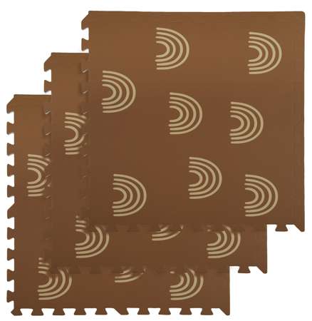 Mata piankowa podłogowa Humbi 180x60 Duże puzzle piankowe wodoodporne bezpieczne 3 szt. brązowy łuki tęcza