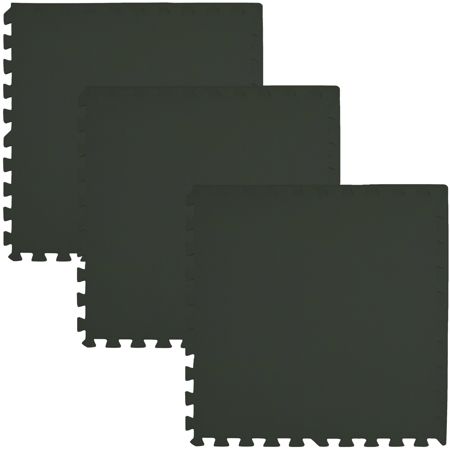 Mata piankowa podłogowa Humbi 180x60 Duże puzzle piankowe wodoodporne bezpieczne 3 szt. czarny