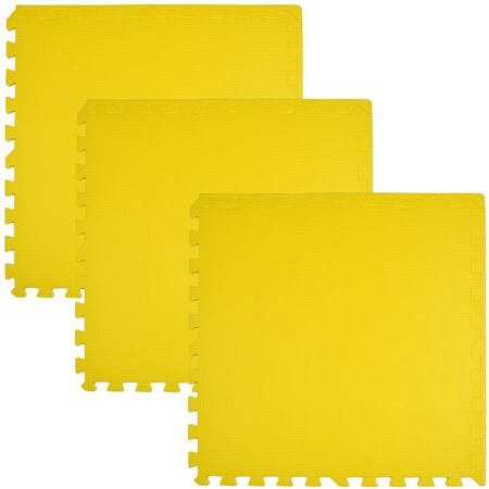 Mata piankowa podłogowa Humbi 180x60 Duże puzzle piankowe wodoodporne bezpieczne 3 szt. żółty