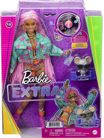 Mattel Barbie Extra moda 10 różowe włosy
