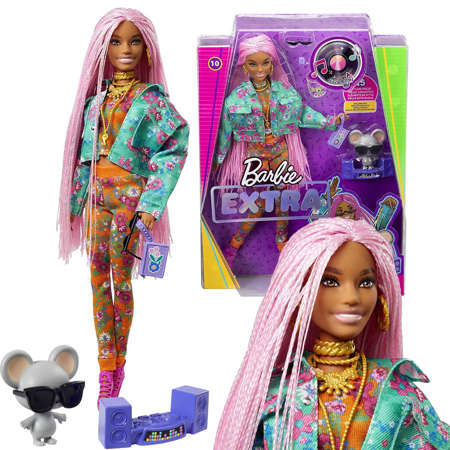 Mattel Barbie Extra moda 10 różowe włosy