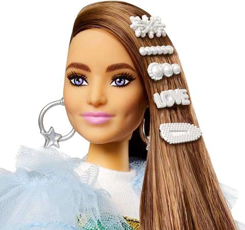 Mattel Barbie Extra moda 9 tęczowa sukienka 