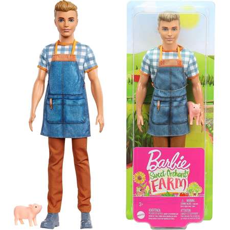 Mattel Barbie lalka Ken farmer z prosiaczkiem