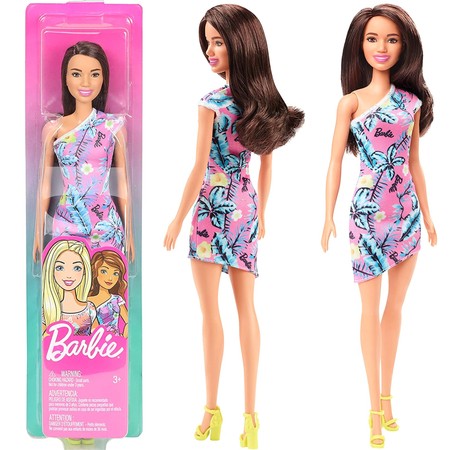 Mattel Barbie lalka brunetka w letniej sukience 