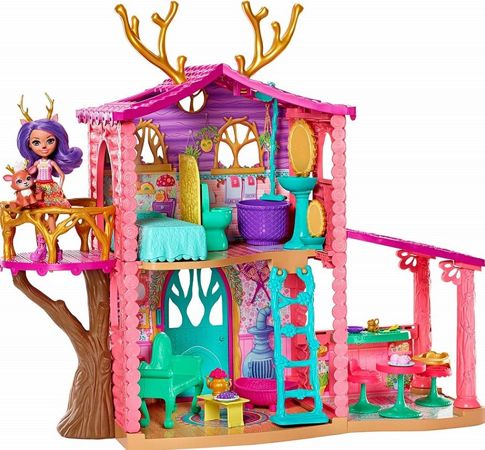 Mattel Enchantimals 2 piętrowy Domek Jelonków+ 2 figurki 
