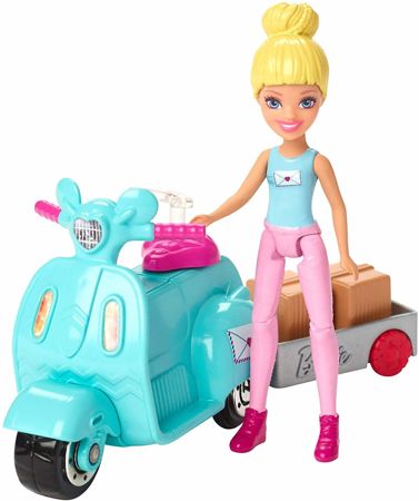 Mattel Lalka Barbie On The Go Zestaw Poczta skuter tor FHV85
