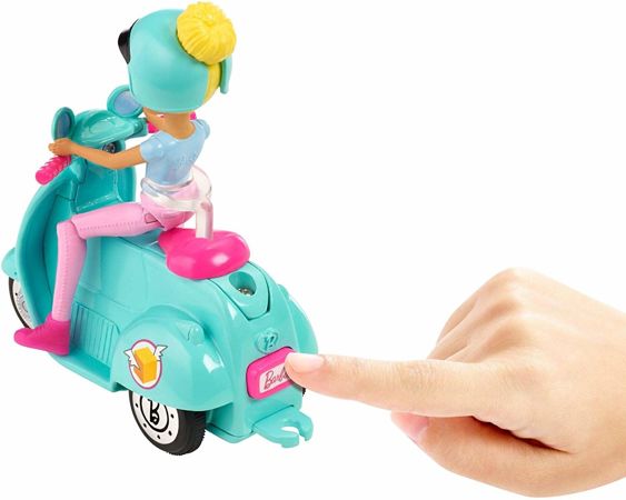 Mattel Lalka Barbie On The Go Zestaw Poczta skuter tor FHV85