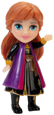 Mini lalka Frozen II Anna w fioletowo-czarnej sukience