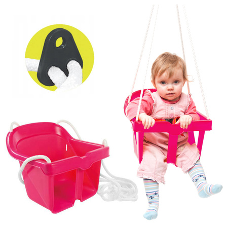 Mochtoys Huśtawka kubełkowa dla dzieci bezpieczna 24m+