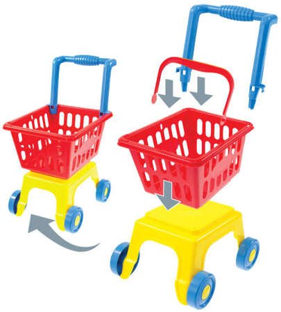 Mochtoys Zabawkowy Wózek na zakupy z akcesoriami