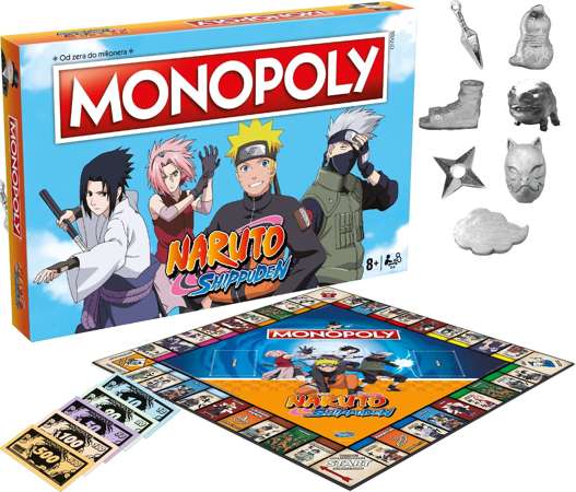 Monopoly Naruto Shippuden klasyczna gra planszowa edycja dla fanów anime