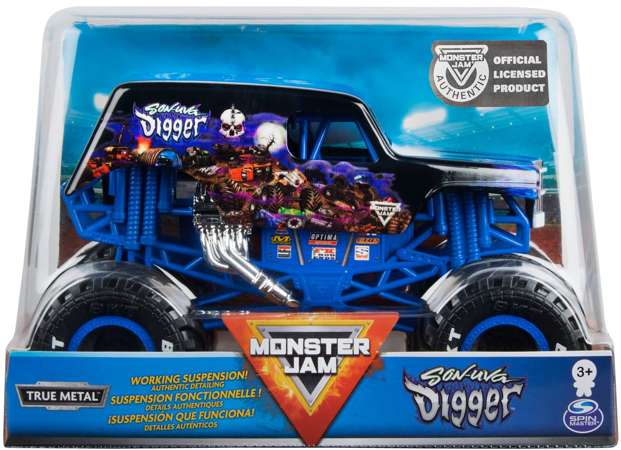 Monster Jam Son-uva Digger metalowa ciężarówka pojazd 1:24 
