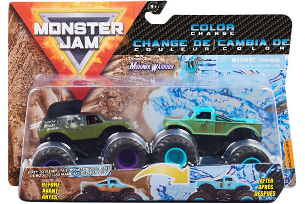Monster Jam ciężarówki zmieniające kolor Mohawk Warrior i Whiplash