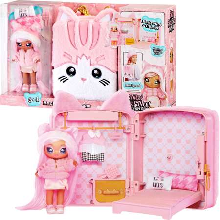 Na!Na!Na! Surprise Lalka Pink Kitty + Plecak Backpack Bedroom 3w1