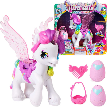 OUTLET Hatchimals Rainbow-Cation interaktywny jednorożec Hatchicorn 60+ efektów USZKODZONE OPAKOWANIE