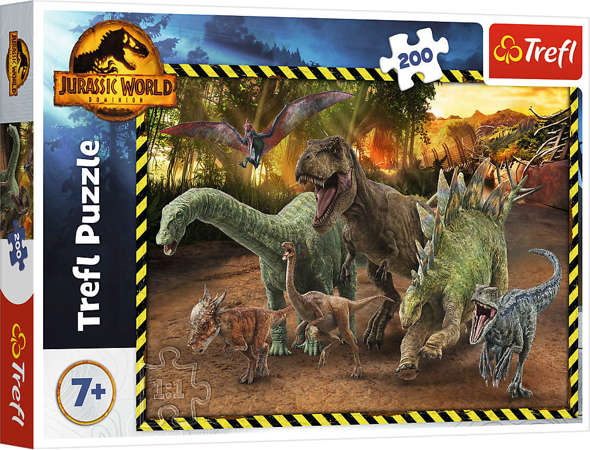 OUTLET Jurassic World Puzzle 200 elementów Dinozaury z Parku Jurajskie USZKODZONE OPAKOWANIE