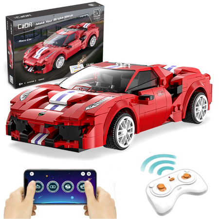 OUTLET Klocki CaDa Zdalnie sterowane auto 20 cm czerwony 488 Race Car 306 elementów RC Dual Mode USZKODZONE OPAKOWANIE