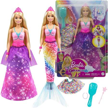 OUTLET Lalka Barbie Dreamtopia Księżniczka Syrenia przemiana USZKODZONE OPAKOWANIE