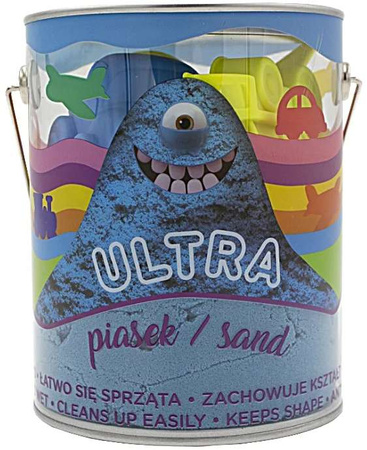 OUTLET Niebieski Ultra piasek w puszce 900g i foremki USZKODZONE OPAKOWANIE