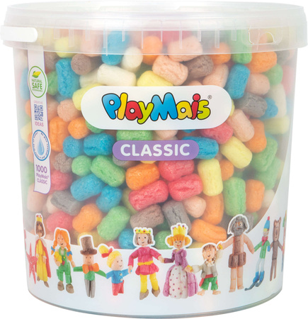OUTLET PlayMais wiaderko Classic 1000 ekologiczne klocki kreatywne 1000 pianek USZKODZONE OPAKOWANIE