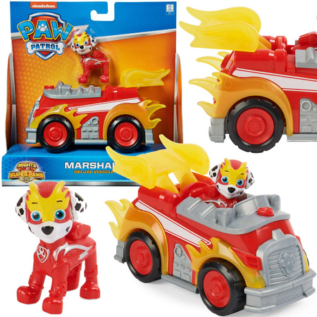 OUTLET Psi Patrol Marshall figurka + pojazd deluxe Mighty Pups Kosmopieski USZKODZONE OPAKOWANIE