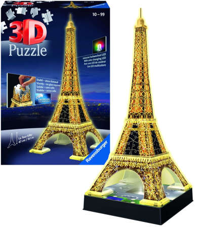 OUTLET Ravensburger Puzzle 3D Wieża Eiffla LED 47 cm USZKODZONE OPAKOWANIE