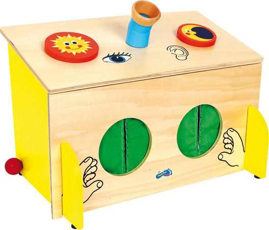 OUTLET Small Foot Drewniana skrzynka zgadywanka sensoryczna WADLIWA
