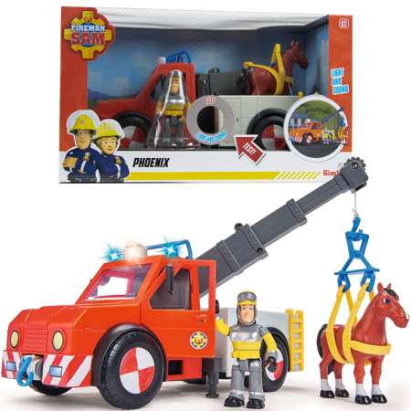 OUTLET Strażak Sam Wóz strażacki Phoenix z figurką Sama i koniem USZKODZONY