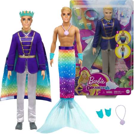 OUTLT Lalka Barbie Dreamtopia książę Ken Syrenia przemiana USZKODZONE OPAKOWANIE