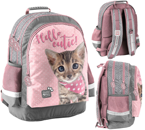 Paso Plecak Studio Pets różowy Kotek