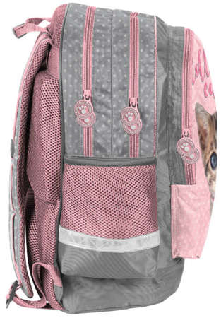 Paso Zestaw szkolny, Młodzieżowy plecak, tornister +  Piórnik bez wyposażenia z kotkiem
