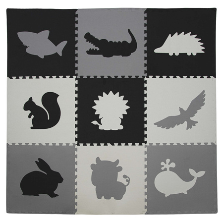 Piankowa mata puzzlowa 9 sztuk Zwierzęta 60x60x1cm