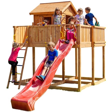 Plac zabaw drewniany ogrodowy My Space XL domek, zjeżdżalnia, drabinka, akcesoria