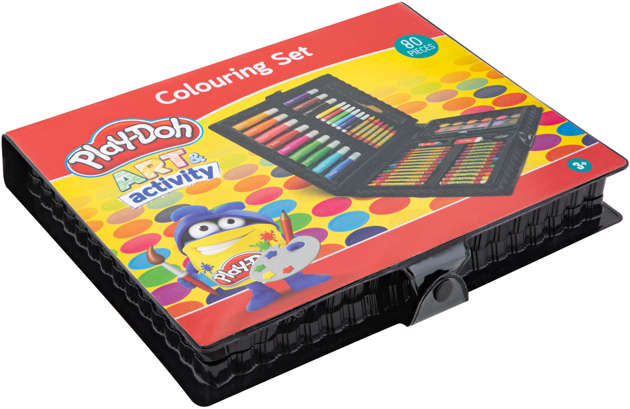 Play Doh zestaw kredki pastelowe mazaki farbki 80 elementów
