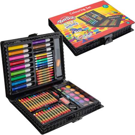 Play Doh zestaw kredki pastelowe mazaki farbki 80 elementów
