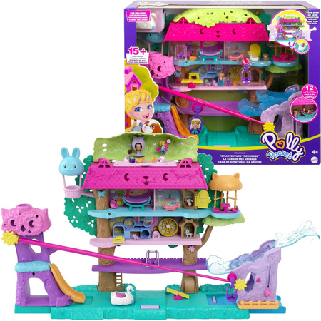 Polly Pocket Domek na drzewie Przygoda zwierzątek + laleczki i akcesoria